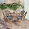 Flash Furniture Bordeaux French Bistro 31.5in. Tbl, Navy and White PE Rattan, Glass Top w/4 Stack Chairs - Natural SDA-AD641012-80-4001-NVYWH-NAT-GG - alternate 9